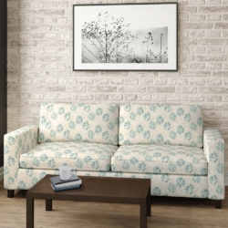 D2906 Seaglass fabric upholstered on furniture scene