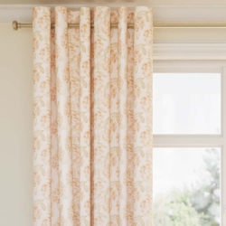 D2908 Blush drapery fabric on window treatments