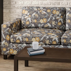 D2915 Charcoal fabric upholstered on furniture scene