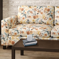 D2916 Aqua fabric upholstered on furniture scene