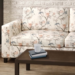 D2918 Peach fabric upholstered on furniture scene