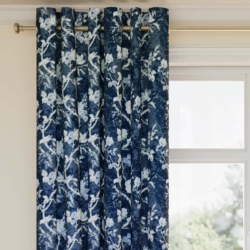 D2919 Bluebird drapery fabric on window treatments