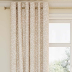 D2925 Neutral drapery fabric on window treatments