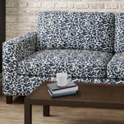 D2926 Navy fabric upholstered on furniture scene
