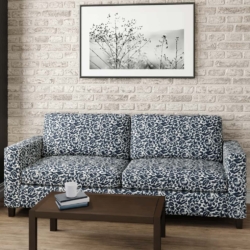 D2926 Navy fabric upholstered on furniture scene