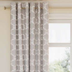 D2928 Grey drapery fabric on window treatments