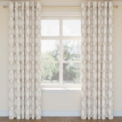 D2932 Fawn drapery fabric on window treatments