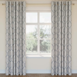 D2933 Pewter drapery fabric on window treatments