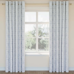 D2939 Powder Blue drapery fabric on window treatments