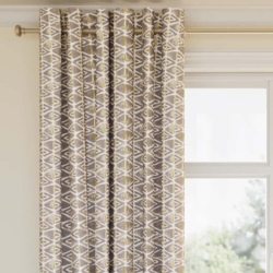 D2942 Flax drapery fabric on window treatments