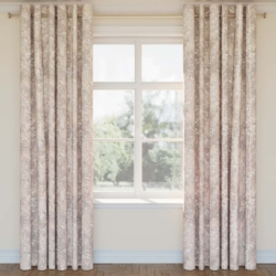 D2947 Rose Quartz drapery fabric on window treatments