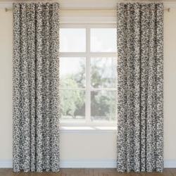 D2954 Slate drapery fabric on window treatments