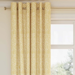 D2956 Butterscotch drapery fabric on window treatments