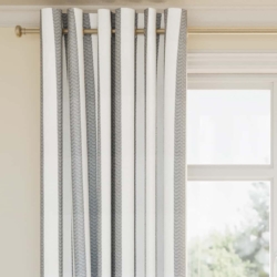 D2957 Flint drapery fabric on window treatments