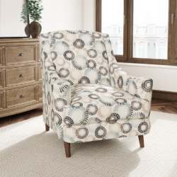 D3027 Navy fabric upholstered on furniture scene