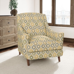 D3038 Canary fabric upholstered on furniture scene