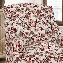 D3059 Crimson fabric upholstered on furniture scene