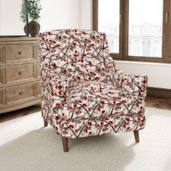 D3059 Crimson fabric upholstered on furniture scene