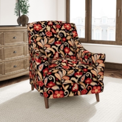 D3060 Midnight fabric upholstered on furniture scene
