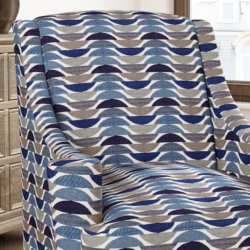 D3062 Indigo fabric upholstered on furniture scene