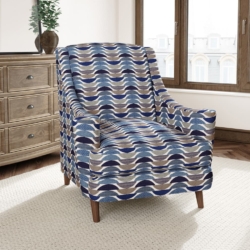 D3062 Indigo fabric upholstered on furniture scene