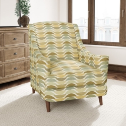 D3064 Chartreuse fabric upholstered on furniture scene
