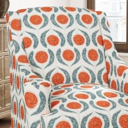 D3066 Papaya fabric upholstered on furniture scene