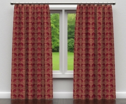 D307 Ruby Victorian drapery fabric on window treatments