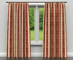 D317 Ruby Vintage drapery fabric on window treatments