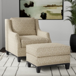 D3235 Beige Belle fabric upholstered on furniture scene