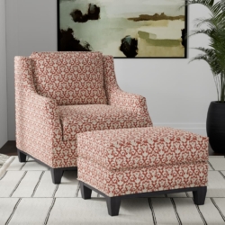 D3236 Ruby Belle fabric upholstered on furniture scene