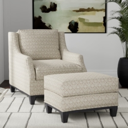 D3247 Beige Trellis fabric upholstered on furniture scene