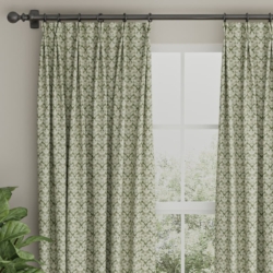 D3250 Juniper Trellis drapery fabric on window treatments