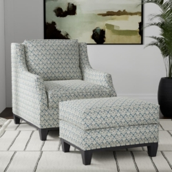 D3251 Royal Trellis fabric upholstered on furniture scene