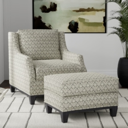 D3252 Pewter Trellis fabric upholstered on furniture scene
