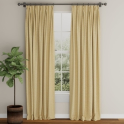 D3255 Gold Elise drapery fabric on window treatments