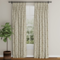 D3259 Beige Victoria drapery fabric on window treatments