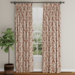 D3260 Ruby Victoria drapery fabric on window treatments