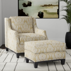 D3261 Gold Victoria fabric upholstered on furniture scene
