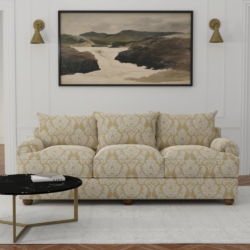 D3261 Gold Victoria fabric upholstered on furniture scene