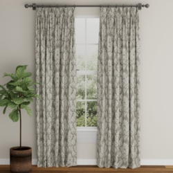 D3264 Pewter Victoria drapery fabric on window treatments