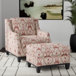D3266 Ruby Palisade fabric upholstered on furniture scene
