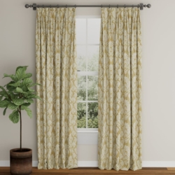 D3267 Gold Palisade drapery fabric on window treatments