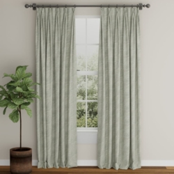 D3280 Aqua Grove drapery fabric on window treatments