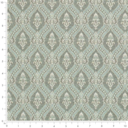 Image of D3286 Aqua Ornate showing scale of fabric