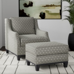 D3288 Midnight Ornate fabric upholstered on furniture scene