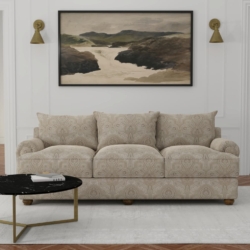 D3296 Beige Flora fabric upholstered on furniture scene