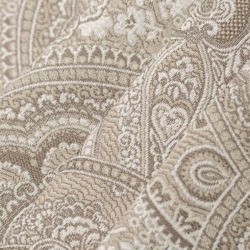 D3296 Beige Flora Upholstery Fabric Closeup to show texture