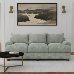 D3298 Aqua Flora fabric upholstered on furniture scene