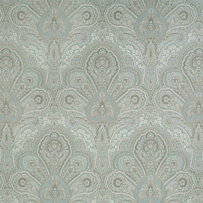 D3298 Aqua Flora upholstery and drapery fabric by the yard full size image